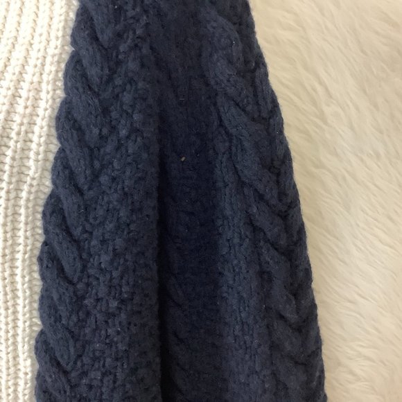 3.1 Phillip Lim Black White Colorblock Cable Knit Wool & Alpaca Chunky Sweater L - Picture 2 of 7